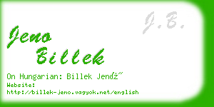 jeno billek business card